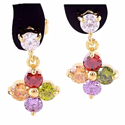 MULTI-COLOR Gems 14K Gold Filled Earrings  Jewelry