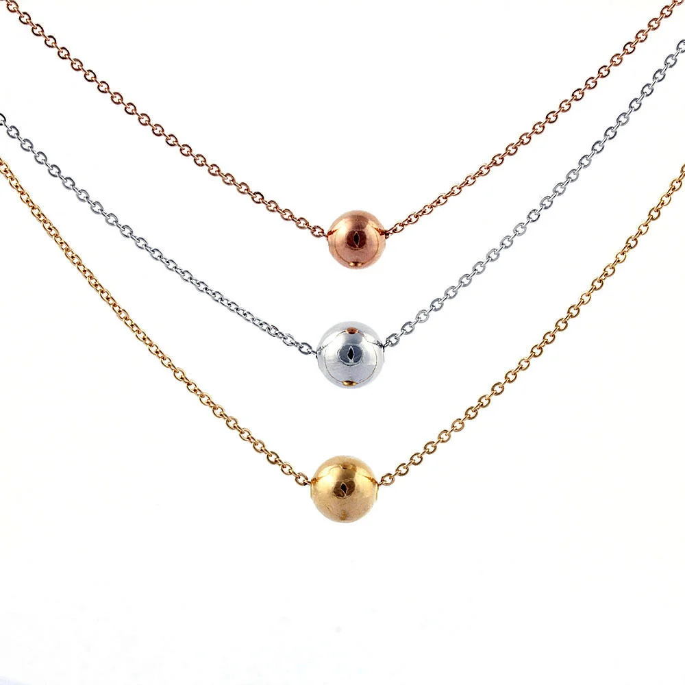 Vogue Multi-Tone Gold Filled 3 Balls Maiden Necklace