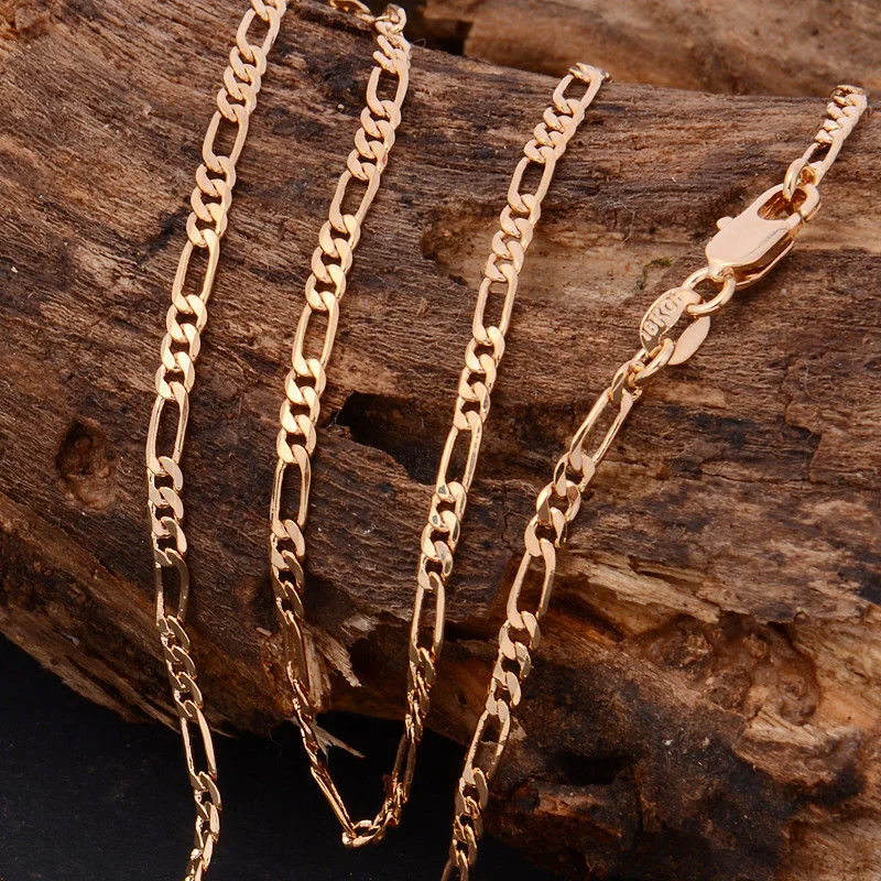 18K Gold Filled Style Pattern Link Chain Necklace