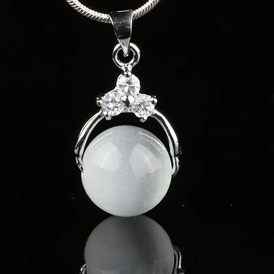 Silver Plated CZ Crystal Pendant Necklace Fashion Jewelry
