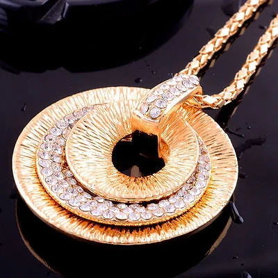 Exquisite White Gems 14K Gold Filled Pendant Necklace
