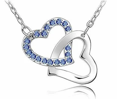 Beautiful Austrian Crystal Heart 18K Gold Plated Necklace Pendant