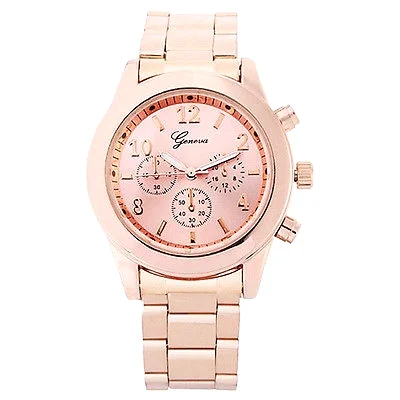 Unisex Popular Charm Geneva Stainless Steel Quartz Wrist Watch