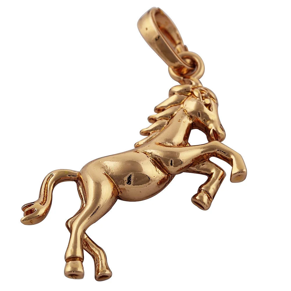 Fangle 10k Rose Gold Filled Smooth Charm Horse Pendant