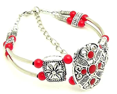 Handmade Tibetan Silver Beaded Charm