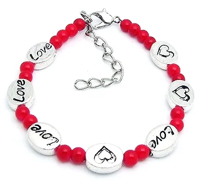 Handmade Tibetan Silver Beaded Charm Bracelet 