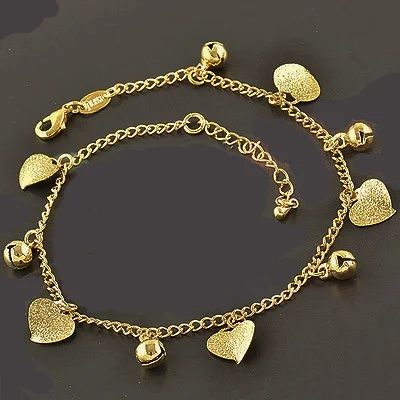Classic 10K Yellow Gold Filled Heart Anklet
