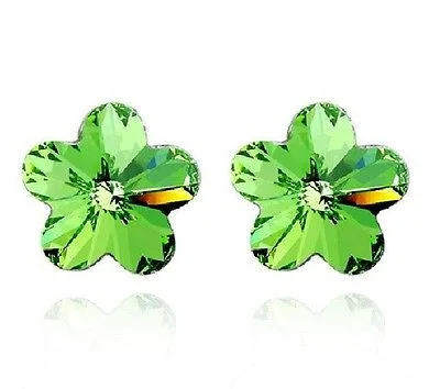 Gemstone &amp; Austrian Crystal Star 18K Gold Plated Stud Earrings