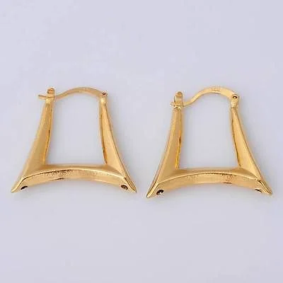 Pretty 14K Solid Yellow Gold Filled Jewelry Earrings 