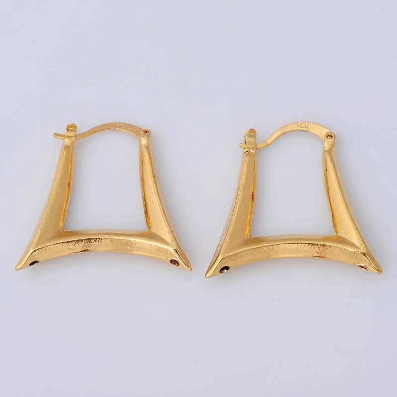 Pretty 14K Solid Yellow Gold Filled Jewelry Earrings 