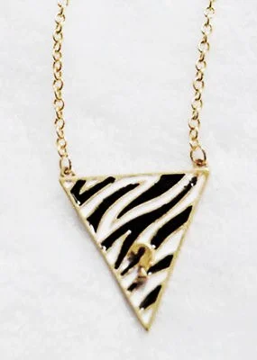 Fashion Zebra Triangle Retro Long Pendant Sweater Chain Necklace