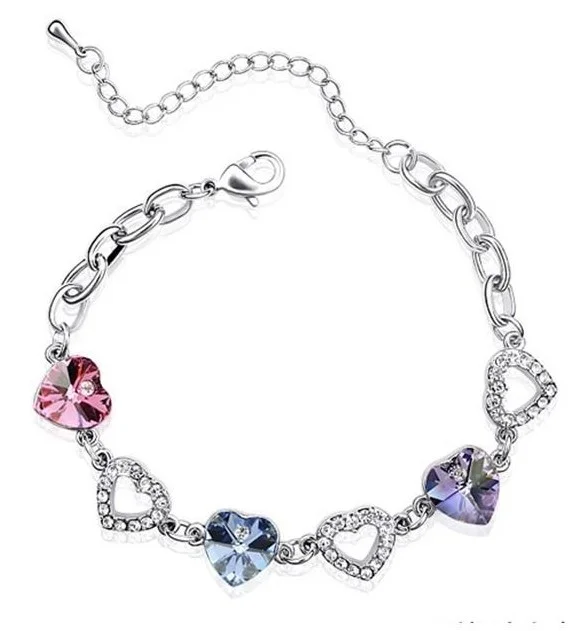10K White Gold Filled Soulmate Multi-colored Bracelet