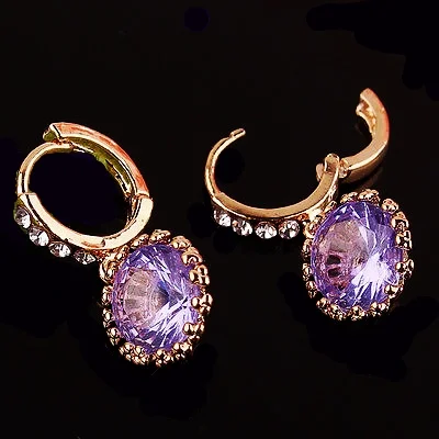 14k Gold Filled Purple Sapphire Dangle Earrings 