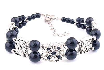 Handmade Tibetan Silver Beaded Charm Bracelet Wholesale