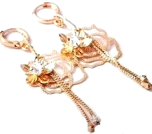 14k Yellow Gold Filled Hoop Dangle Earrings
