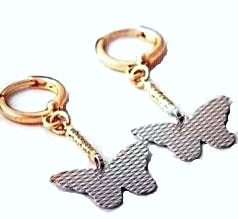 14k Gold Butterfly Dangle Earrings