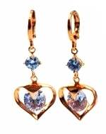 10k Gold Filled Heart Dangle Earrings