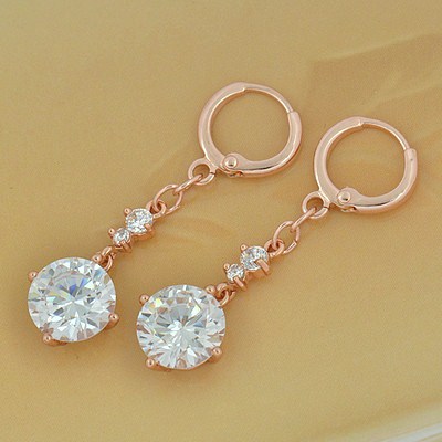 Elegant 10k Rose Gold Filled Cubic Zirconia Earrings