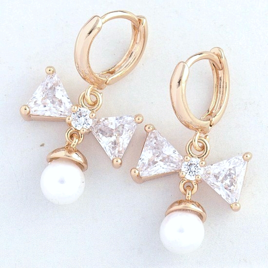 Classic 10k Gold Filled Bow Knot Dangle Earrings
