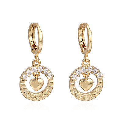 10k Gold CZ Heart Earrings