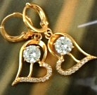 10k Heart Dangle Earrings