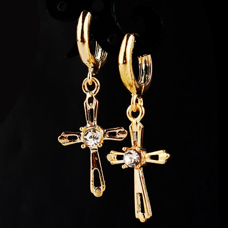 10k Gold Filled Austrian Crystal Hoop Earrings Jewelry