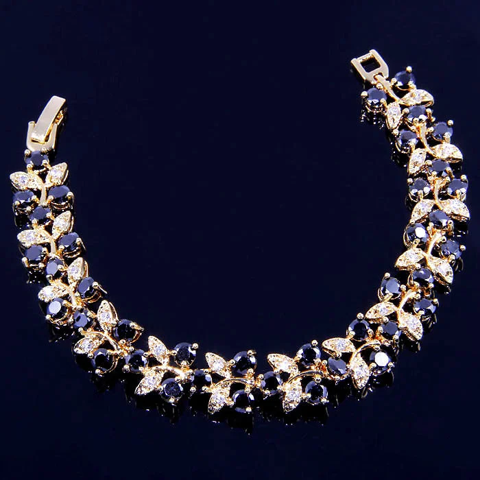 18cm Black Sapphire 18K Gold Plated