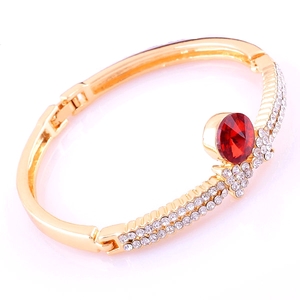 Ruby Topaz Gems Bracelet 14k GOLD Filled Charming Jewelry
