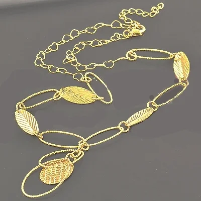 Unique 10K Yellow Gold Filled Heart Charms Chain Necklace