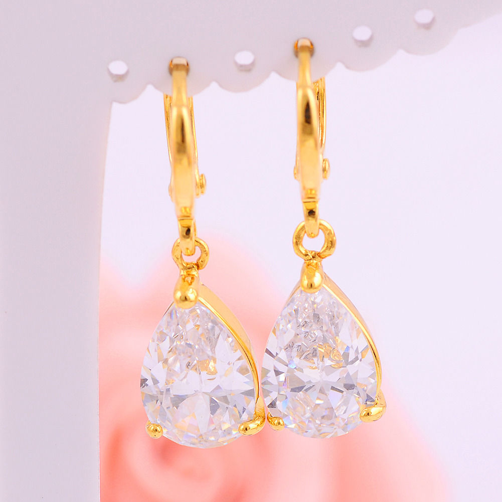 Alluring 14K Gold Filled White Topaz Gemstone Womens dangle earring Jewelry