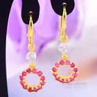 White Ruby Gemstone 14k Gold Filled Dangle Earrings
