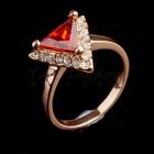 Triangle Shape Gold Filled Red CZ Ring