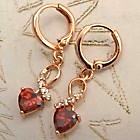 10k Rose Gold Ruby Heart Earrings
