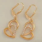 10k Gold Heart Dangle Earrings