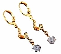 Cut Zircon Hoop Earrings