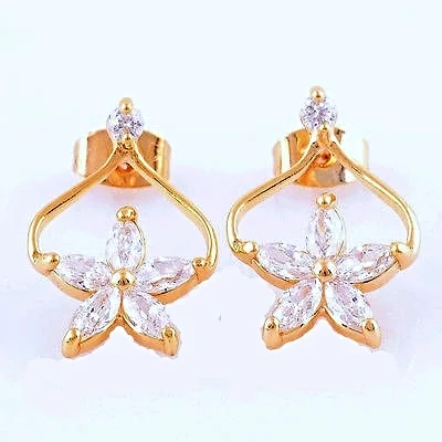 Alluring White Topaz Gems 14K Gold Filled Earrings