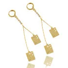14k Gold Cut Zircon Earrings 