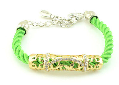 Hollow Sharps Gold-Silver Rhinestone Rope Jewelry Bracelet