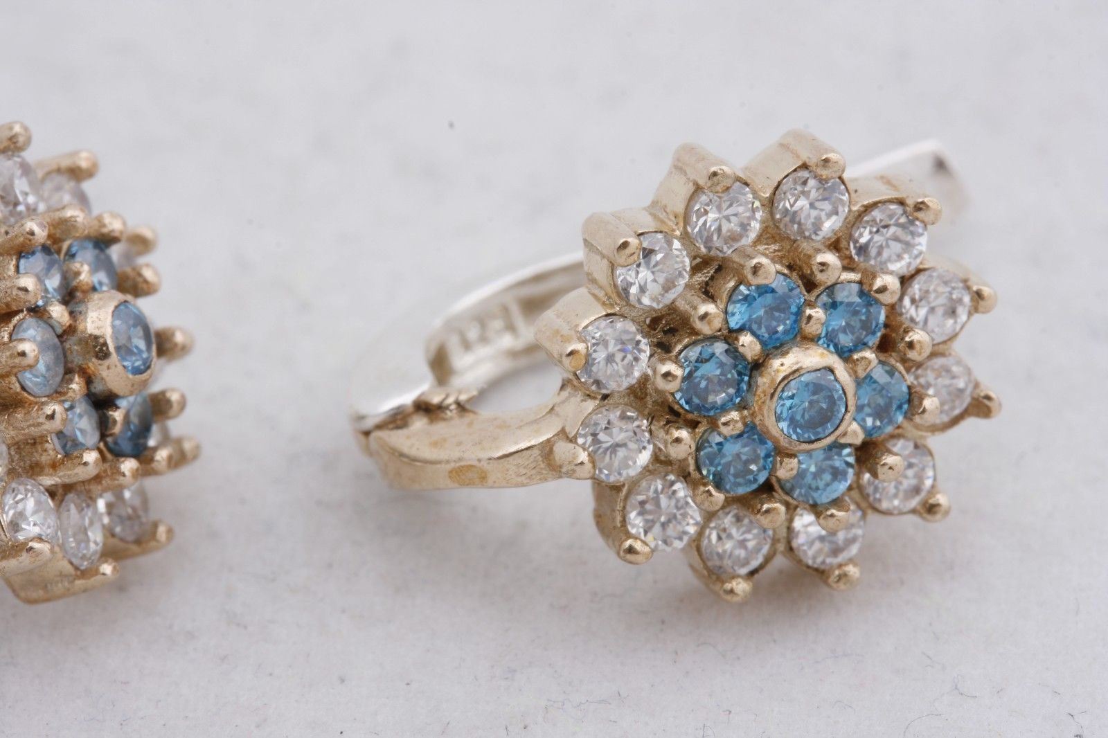 Round Aquamarine Topaz 925 Sterling Silver Earrings