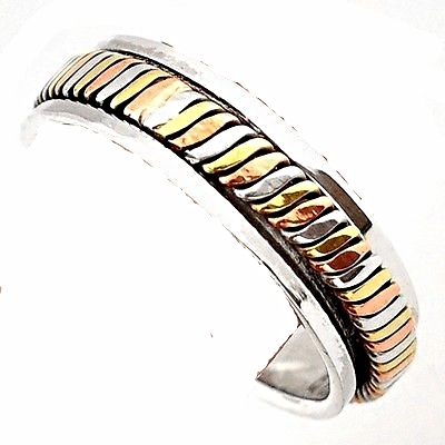 5.98grms Victotian Two Tone 925 Sterling Silver Spinner Band Ring