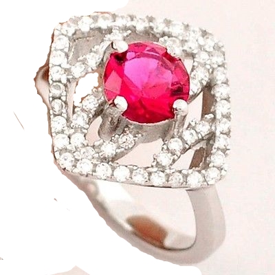 5.38cts Red Ruby Quartz Topaz 925 Sterling Silver Ring Jewelry