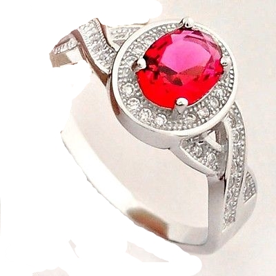 5.73cts Natural Ruby Quartz Topaz 925 Sterling Silver Ring