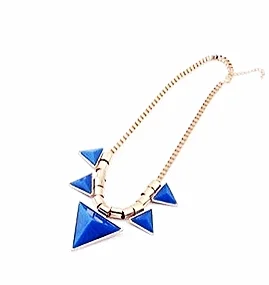        Triangle Pendant Chain Choker Chunky Statement Collar Necklace