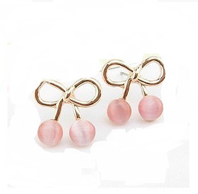 Lovely Bow Cherry Earrings
