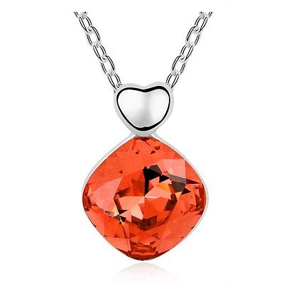 10k White Gold Filled Crystal Necklace