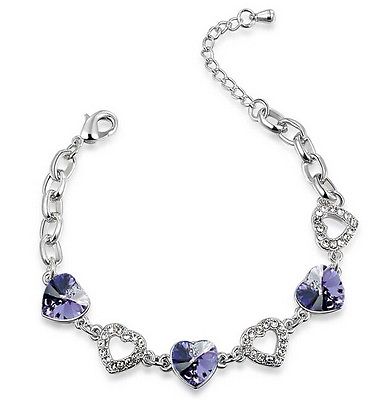 10k White Gold Filled AAA CZ Crystal Bracelet