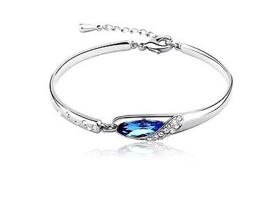 10k Gold Filled Blue AAA CZ Crystal Bracelet