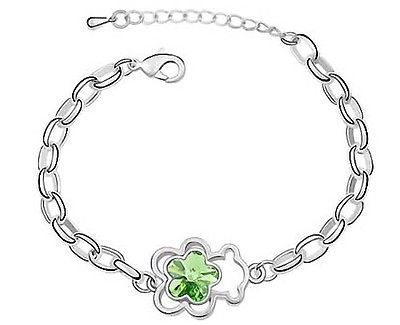 10k White Gold Filled Crystal Bear Shape Bracelet
