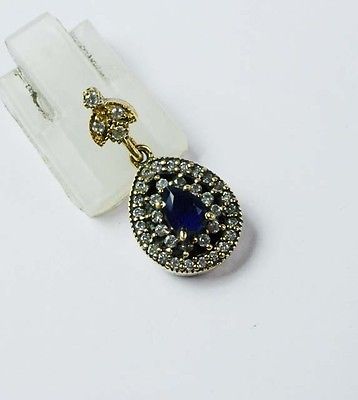 Sapphire Topaz 925k Sterling Silver Pendant