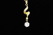 10K Yellow Gold Filled Water Wave Clear CZ "S"